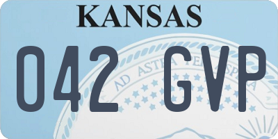 KS license plate 042GVP