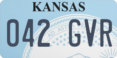 KS license plate 042GVR