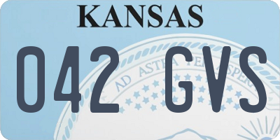 KS license plate 042GVS