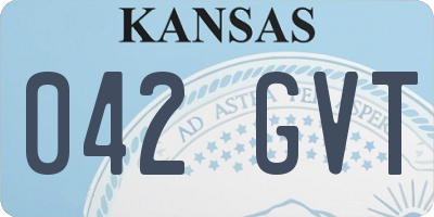KS license plate 042GVT