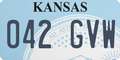 KS license plate 042GVW