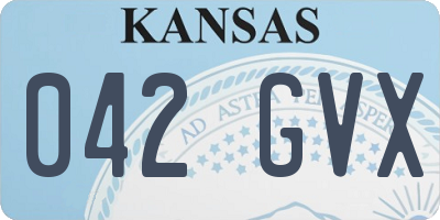 KS license plate 042GVX