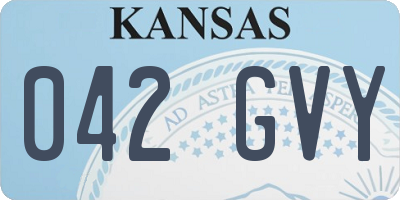 KS license plate 042GVY