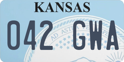 KS license plate 042GWA