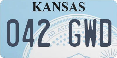 KS license plate 042GWD