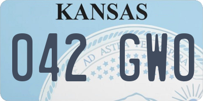 KS license plate 042GWO