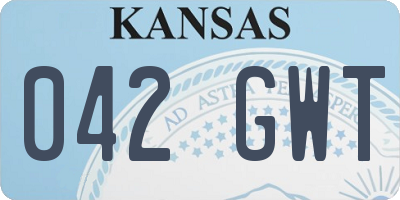 KS license plate 042GWT