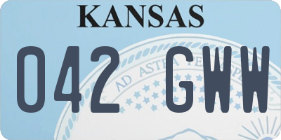 KS license plate 042GWW