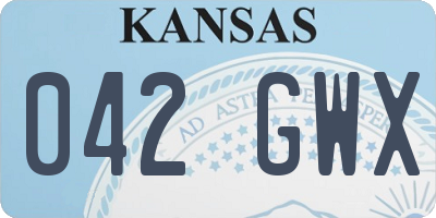 KS license plate 042GWX