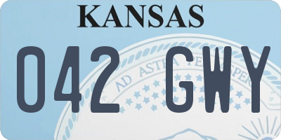 KS license plate 042GWY