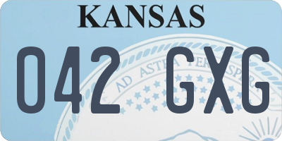 KS license plate 042GXG