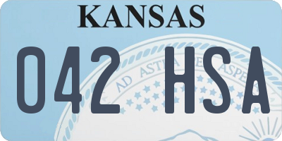 KS license plate 042HSA