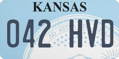 KS license plate 042HVD