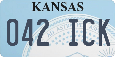 KS license plate 042ICK