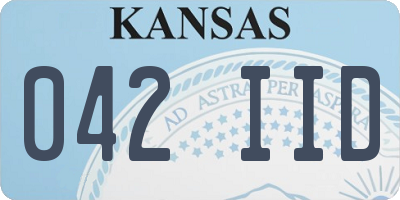 KS license plate 042IID