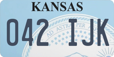 KS license plate 042IJK