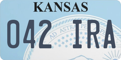 KS license plate 042IRA