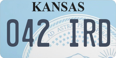 KS license plate 042IRD