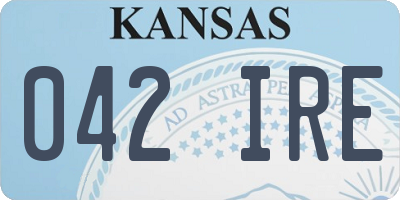 KS license plate 042IRE