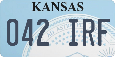 KS license plate 042IRF