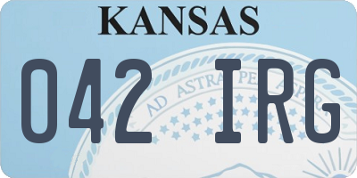 KS license plate 042IRG