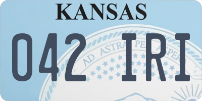 KS license plate 042IRI