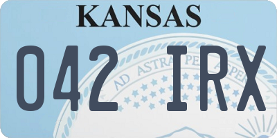 KS license plate 042IRX