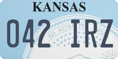 KS license plate 042IRZ