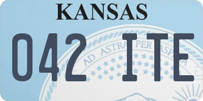 KS license plate 042ITE