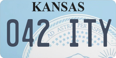 KS license plate 042ITY