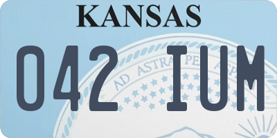 KS license plate 042IUM