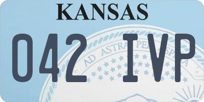 KS license plate 042IVP