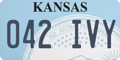 KS license plate 042IVY