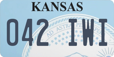 KS license plate 042IWI
