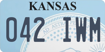 KS license plate 042IWM