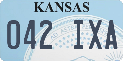 KS license plate 042IXA