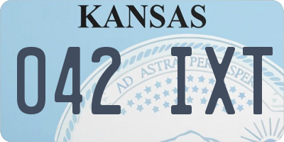KS license plate 042IXT
