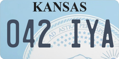 KS license plate 042IYA