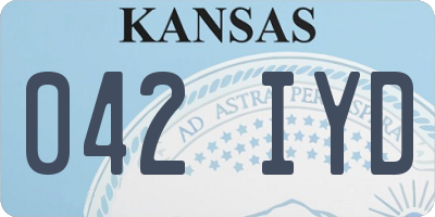 KS license plate 042IYD
