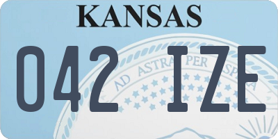 KS license plate 042IZE