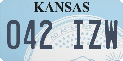 KS license plate 042IZW