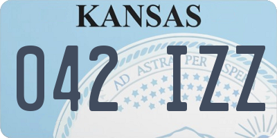 KS license plate 042IZZ