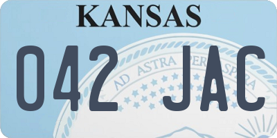 KS license plate 042JAC