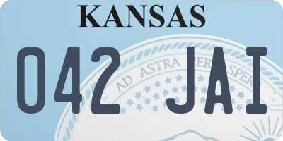 KS license plate 042JAI