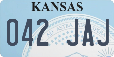 KS license plate 042JAJ