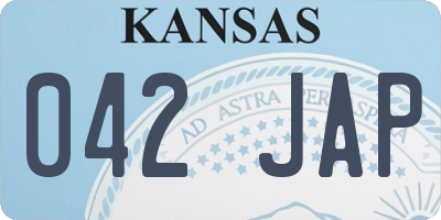 KS license plate 042JAP