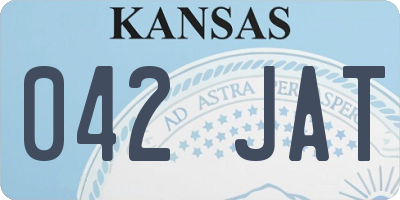 KS license plate 042JAT
