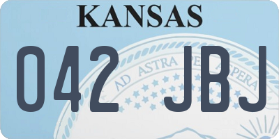 KS license plate 042JBJ