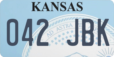 KS license plate 042JBK