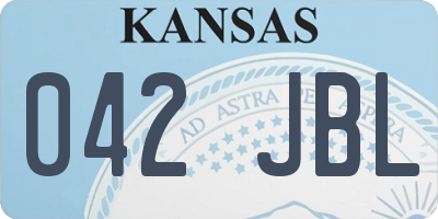 KS license plate 042JBL